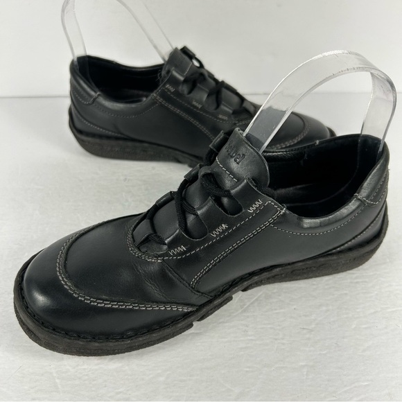 ❤️ Josef Seibel Black Leather Women Loafers Size 37 - Picture 3 of 9